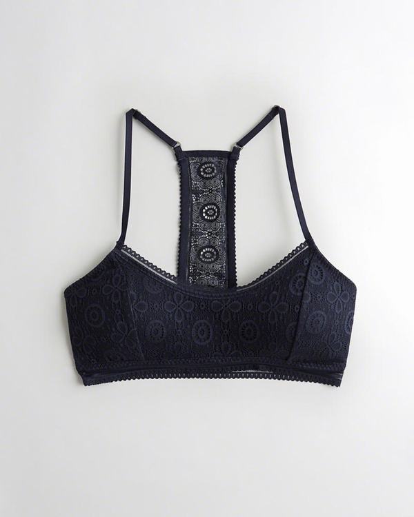 Bralette Hollister Donna T-Back Scooplette With Removable Pads Blu Marino Italia (884JAOFN)